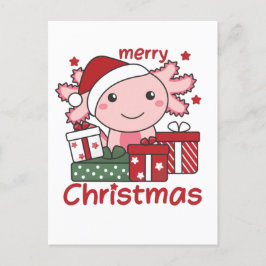 Axolotl Christmas Gift Winter Animals Axolotl Helg Vykort