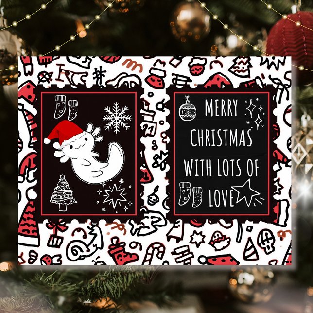 Axolotl christmas helg vykort (Skapare uppladdad)