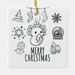 Axolotl christmas julgransprydnad keramik