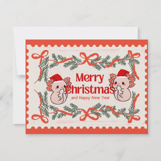 Axolotl christmas julkort (Framsida)