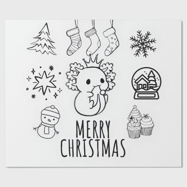 Axolotl christmas presentpapper (Platt)