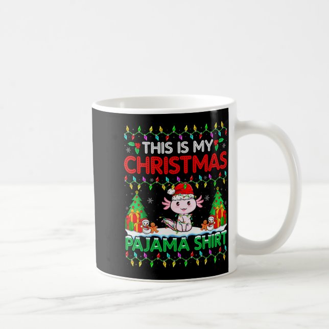Axolotl Christmas Santa Hat Pajama Shirt Axolotl L Kaffemugg (Höger)
