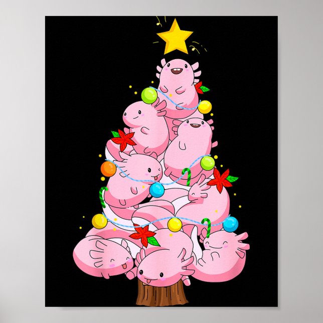 Axolotl Christmas Tree Ornament Fish Axolotl Anima Poster (Framsidan)