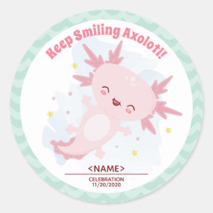 Axolotl Classic Round Sticker Runt Klistermärke