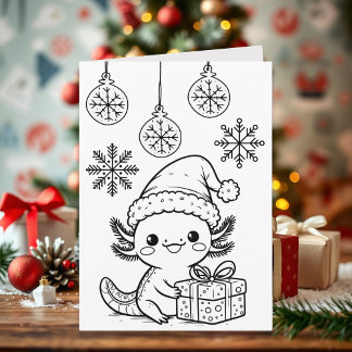 Axolotl Coloring Page | Christmas Kort
