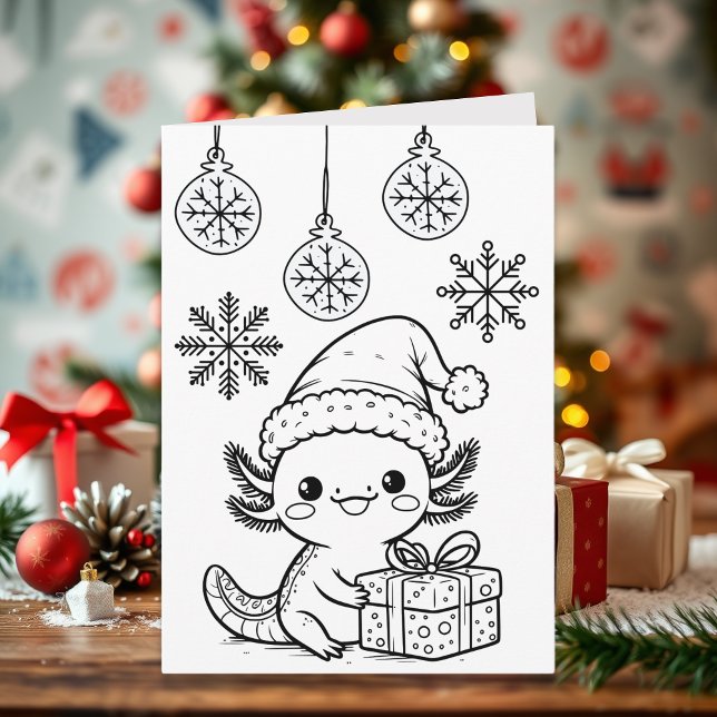 Axolotl Coloring Page | Christmas Kort (Skapare uppladdad)