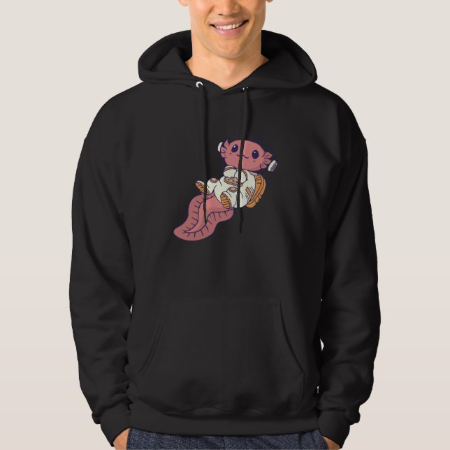 axolotl cute  axolotl  space spaceman hoodie (Framsida)