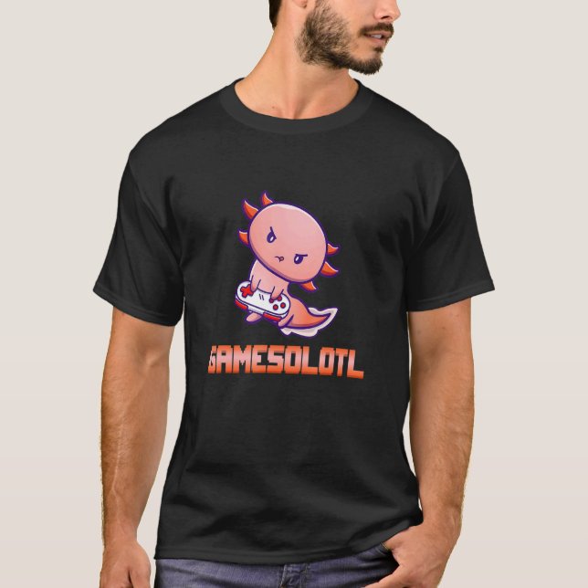 Axolotl Cute Axolotl Spelvideospelare T Shirt (Framsida)