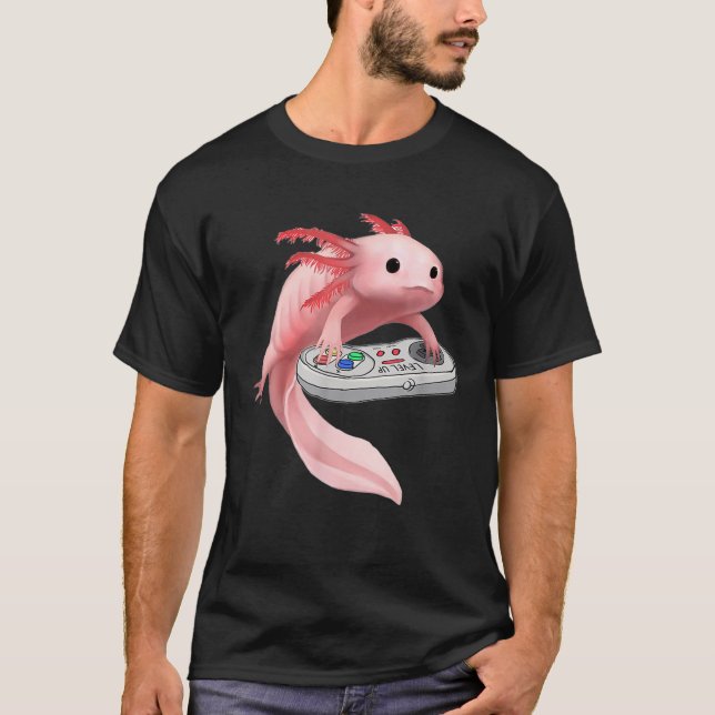 Axolotl Cute Fish Spela videospel - Axolotl Gam T Shirt (Framsida)