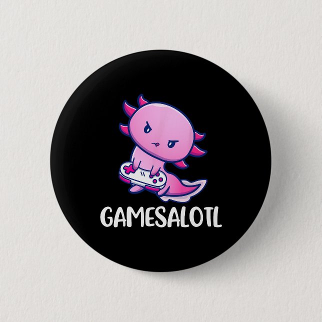 Axolotl Cute Spela videospel Knapp (Framsida)