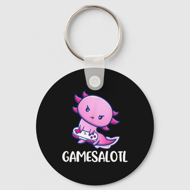 Axolotl Cute Spela videospel Nyckelring (Framsida)