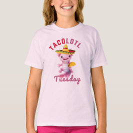 Axolotl Cute Taco Tisdag Mexikansk Rosa Axelotl T Shirt