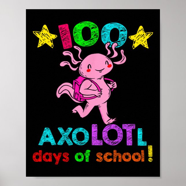 Axolotl-dagar i skolan - 100 dagar i skolan poster (Framsidan)
