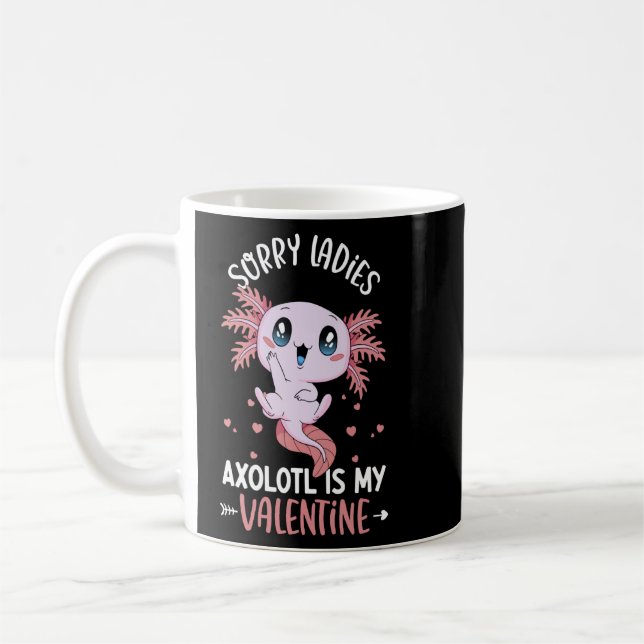 Axolotl Dam Valentine Day Cute Axolotl Boy Kaffemugg (Vänster)