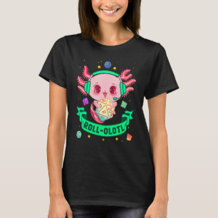 Axolotl Dice for Dragons D20 RPG Gamer Fantasy Gam T Shirt