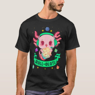 Axolotl Dice for Dragons D20 RPG Gamer Fantasy Gam T Shirt