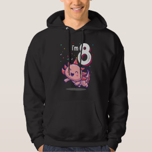 Axolotl djur 8: e födelsedagstjejen B Dag 8 år Ol Hoodie