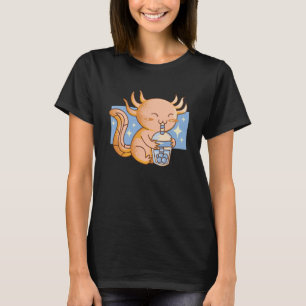 Axolotl Drinking Bubble Tea T Shirt