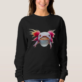 Axolotl Drinking Coffee Funny Cute T Shirt