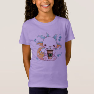 Axolotl Drinking Girls T Shirt