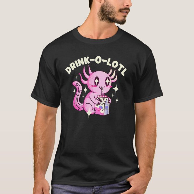 Axolotl Drinking Mjölk T Shirt (Framsida)