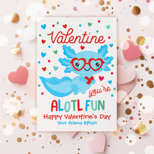 Axolotl Du är Alotl Roligt Valentine Classroom Car Inbjudningar
