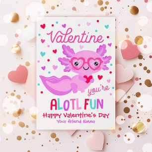 Axolotl Du är Alotl Roligt Valentine Classroom Car Inbjudningar