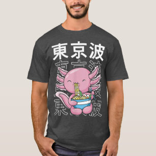 Axolotl Eat Ramen Mjölk Kawaii Aesthetic Kids Tonå T Shirt