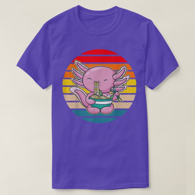 Axolotl Eating Ramen Kawaii Anime Japanese Food Ki T Shirt (Design framsida)