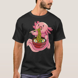 Axolotl Eating Ramen Noodle for Girls Tonåring Boy T Shirt