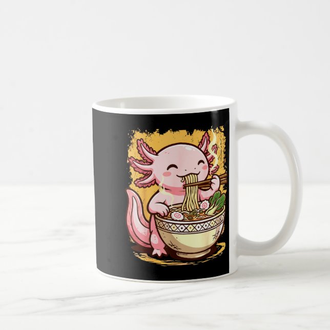Axolotl Eating Ramen Noodles  Kaffemugg (Höger)