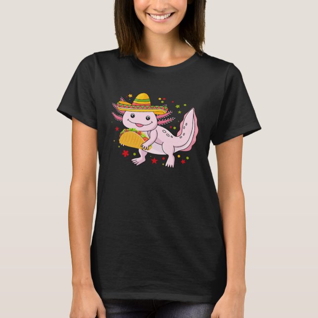 Axolotl Eating Tacos Mexican Food Tacos T Shirt (Framsida)