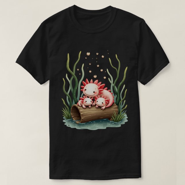 Axolotl-familj T Shirt (Design framsida)