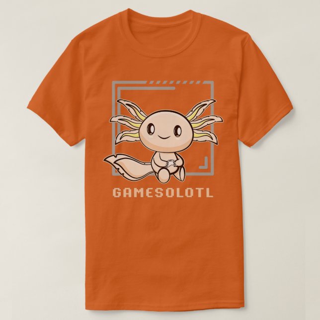 Axolotl Fish Playing Video Gaming Lizard Gamesolot T Shirt (Design framsida)