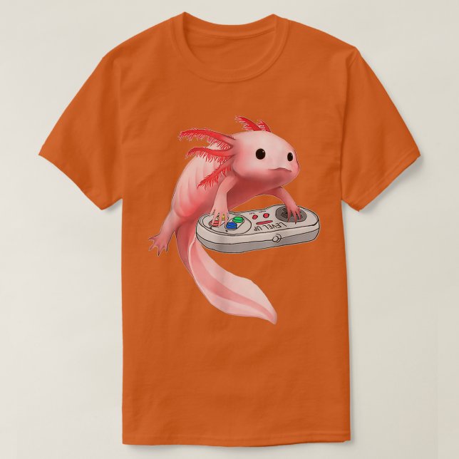 Axolotl Fish Spela upp videospel Classic TShirt T Shirt (Design framsida)