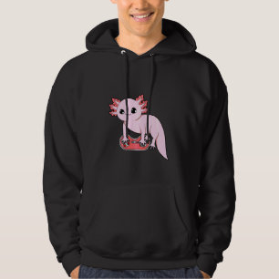 Axolotl Fish Spela videospel Funny Cute Axolot Hoodie