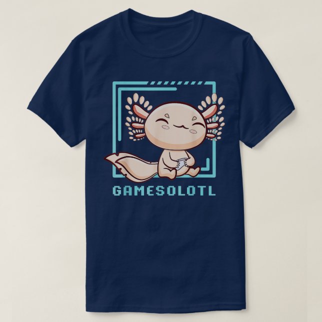 Axolotl Fish Spela videospel Lizard Gamesolotl T Shirt (Design framsida)