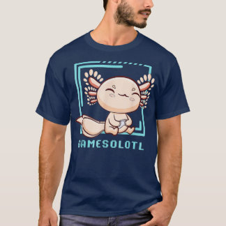 Axolotl Fish Spela videospel Lizard Gamesolotl T Shirt
