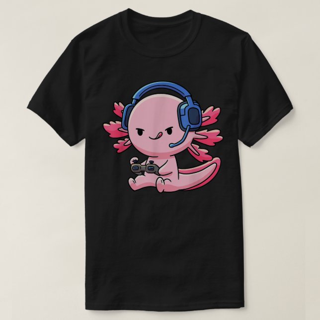 Axolotl Fish Video Game Gaming Boys Girls Anime Li T Shirt (Design framsida)