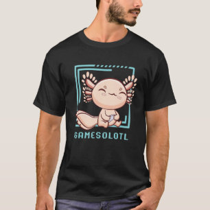 Axolotl Fisk Spelar Videospel Ödla Gamesolotl T Shirt