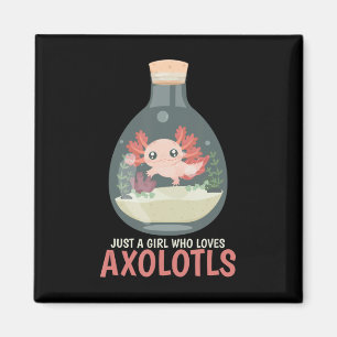 Axolotl Fisk Tank Axolotl Frågar Kid för ute Anime Magnet