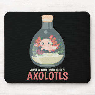 Axolotl Fisk Tank Axolotl Frågar Kid för ute Anime Musmatta