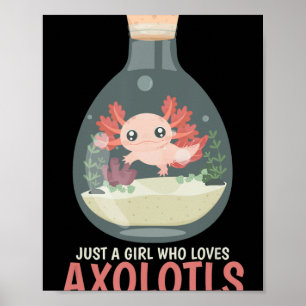 Axolotl Fisk Tank Axolotl Frågar Kid för ute Anime Poster