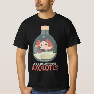 Axolotl Fisk Tank Axolotl Frågar Kid för ute Anime T Shirt