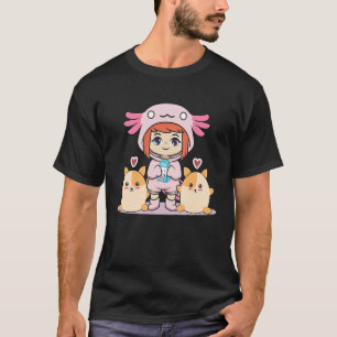 Axolotl flicka med mjölk och hamster t shirt