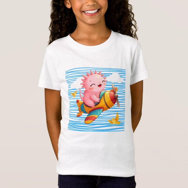 Axolotl flygplan t shirt (Framsida)