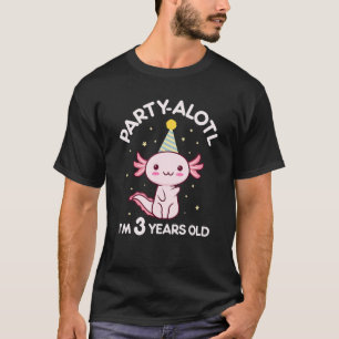 Axolotl födelsedag 3 år gammal 3: e B dagen Party T Shirt