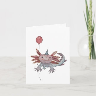 axolotl födelsedagskort tack kort