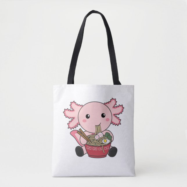 Axolotl Food Ramen Japanese Food Kawaii Animals Po Tygkasse (Framsida)