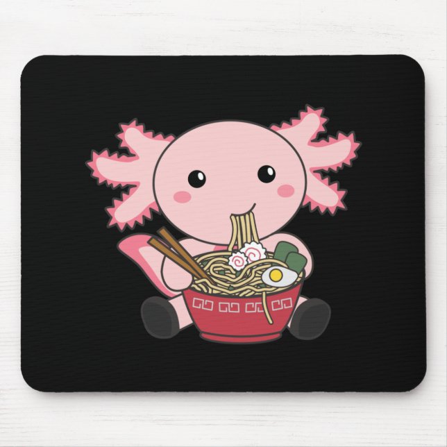 Axolotl Food Ramen Japansk Food Kawaii Animals Po Musmatta (Framsidan)